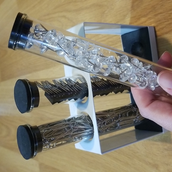 Desktop office supplies in glass test tubes display NWOT - Picture 4 of 4